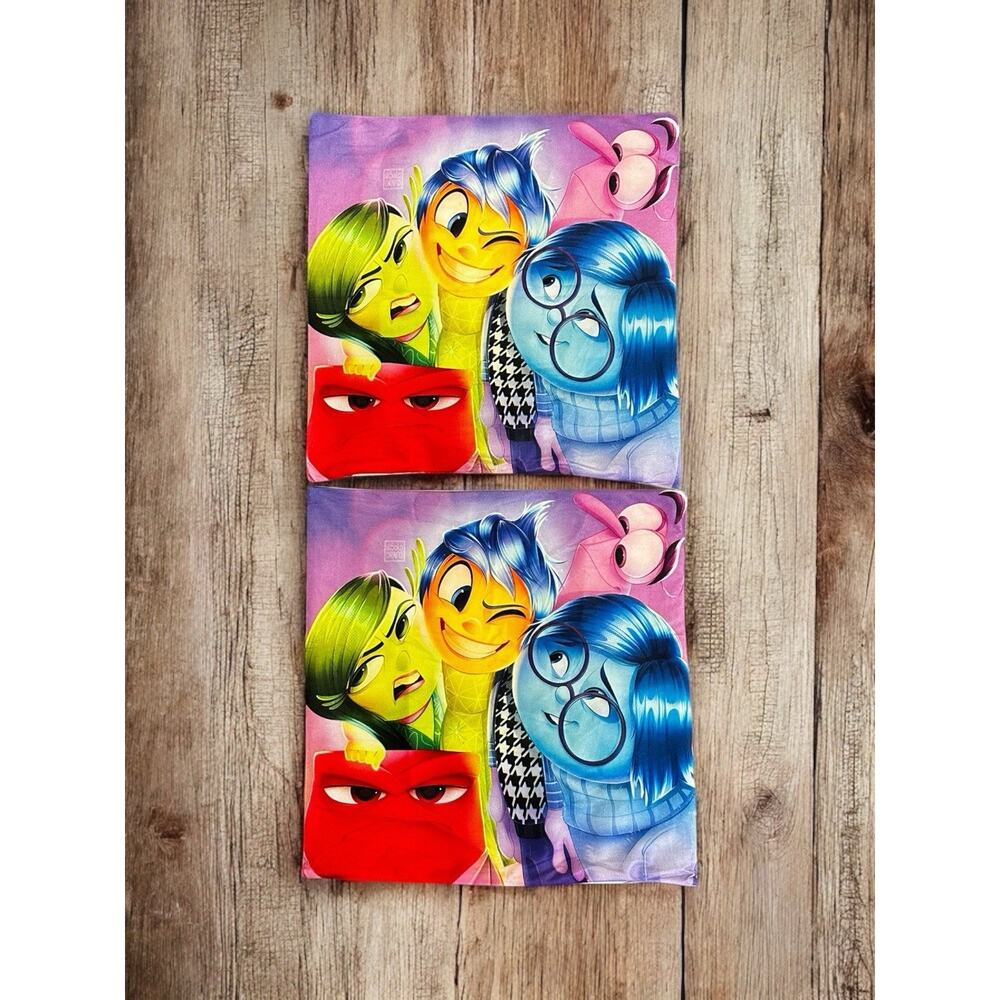 Set of 2 Disney Pixar Inside Out Emotions Plush Throw Pillow Covers Case 18"x18"